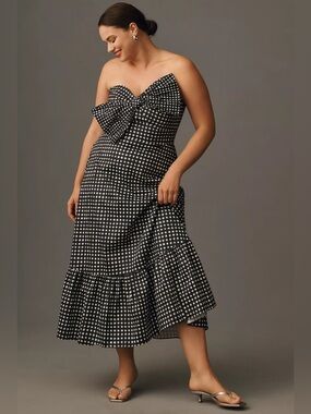 Anthropologie Hutch Colourblocked Bow-Tie Maxi Dress OXFORD wedding vacation